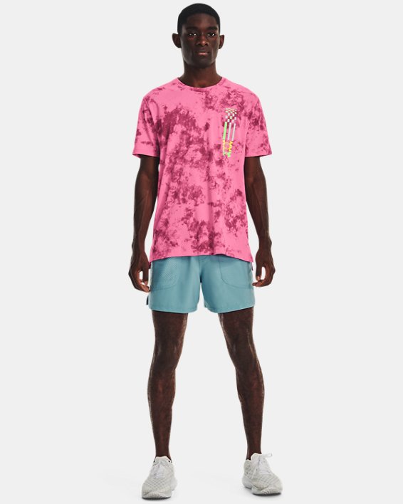 Men's UA Run Anywhere Short Sleeve T-Shirt in Pink image number 2
